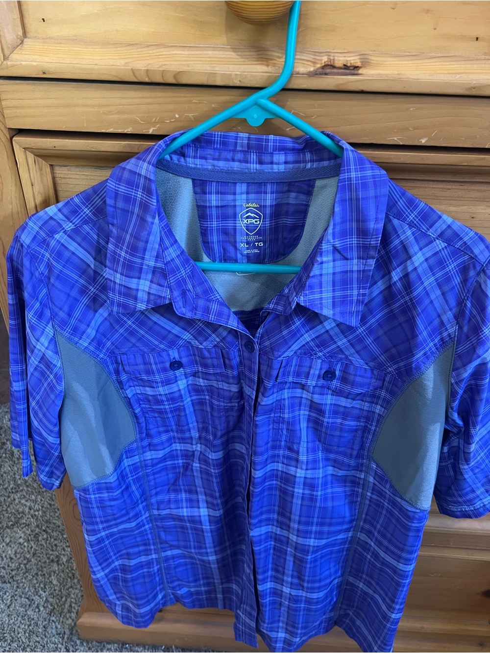 Women’s Cabela's XPG Blue Plaid Short Sleeve Shirt